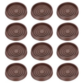 PATIKIL 3" Furniture Coasters, 12 Pcs Caster Cups Furniture Cups Rubber Non-Slip Round Feet Anti-Slip Stopper Pad Protector Sliding for Hardwood Floors Carpet Chair Table, Coffee