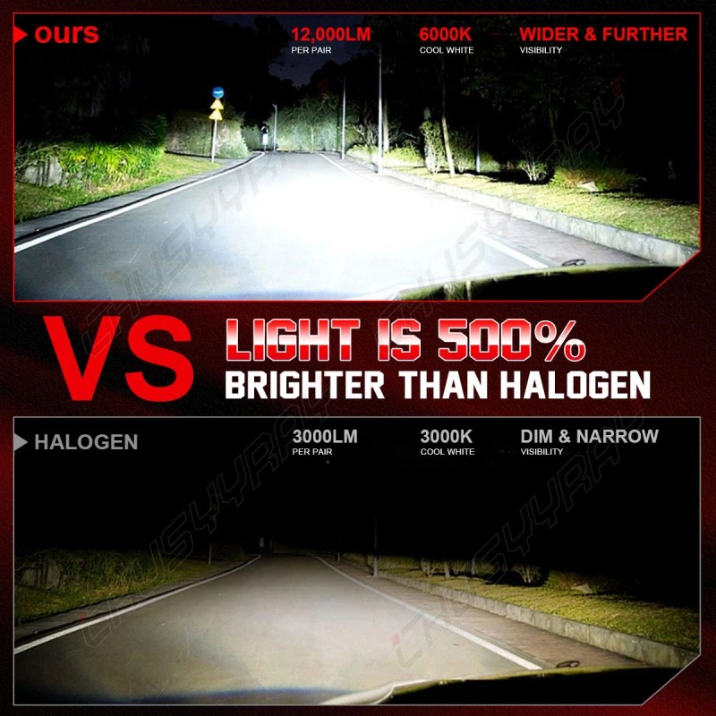 CHUSYYRAY For Chevy Impala 2006 2007 2008-2013 Combo 4X 6000K