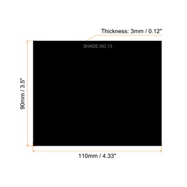 PATIKIL Welding Len Shade 13 Glass 4-5/16"x 3.5", 3Pcs Hardened Glass Black Darkening Filter Plates Covers Replacement for Weld Helmet Hood