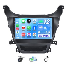 4Core 64G Car Radio for Hyundai Elantra 2014 2015 2016 : Stereo with Wireless Apple CarPlay Android Auto 9 inch Touchscreen Bluetooth WiFi GPS Navigation Backup Camera FM Mirror Link Android 13