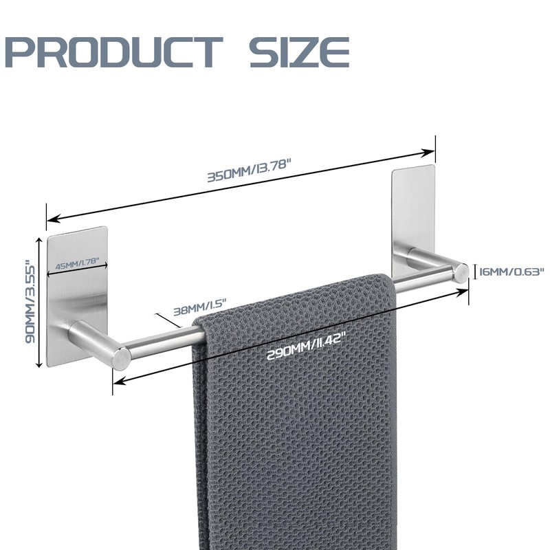 Alise Towel Racks for Bathroom, 12 Inch SUS 304 Stainless