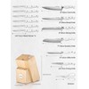 Knife Set with Block, D.Perlla 15 Pieces Kitchen Knife Set