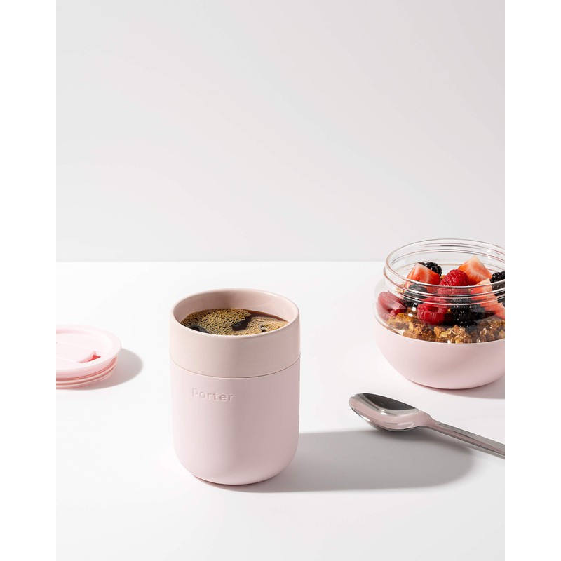 Taza de cerámica W&P Porter con funda de silicona protectora,