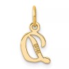 Unbranded 14K Yellow Gold Small Script Letter D Initial Charm