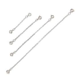 4 Pcs Silver Necklace Extenders Chain, Bracelet Extender with Two Spring Claw Clasps for Bracelet, Anklet, Jewelry Making(2 3 4 6 inch)