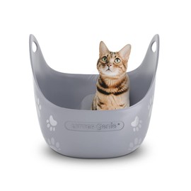 Litter Genie Cat Litter Box | Made with Flexible, Soft Plastic | Features High-Walls and Handles for Privacy and Portability