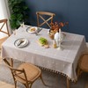 Oubonun Cotton Linen Rectangular Table Cloth, Wrinkle Resistant, Waterproof Tablecloth,