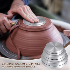 SYWAN Stainless Steel Clay Scraper & Throwing Trimming Spinner Tool (30mm/38mm/45mm) Serrated Clays Sculpting Set Ceramics Clay Sculpting Tools for Texturing Modeling