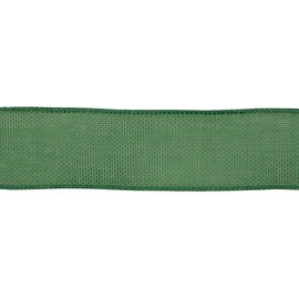 Ribbonitlux Forest Green Burlap Wired Ribbon, 50mm x 18 Meters, Wired Edge Burlap Ribbon for Gift Wrapping, Big Bow, Wreath, and Christmas Tree Decoration