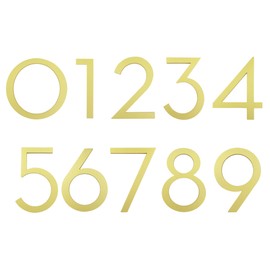 HASWARE Floating House Number 6 inch (15 cm) Stylish Door Numbers Alphabet Plaque Street Home Address Numerals (Golden, 5)