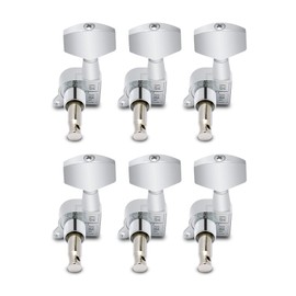 Metallor Sealed String Tuning Pegs Tuning Keys Machines Heads Tuners 6 In Line Right Handed Electric Guitar Acoustic Guitar Parts Replacement. (Chrome)