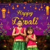 Tiamon Diwali Banner Party Decorations Supplies Happy Diwali Backdrop Banner