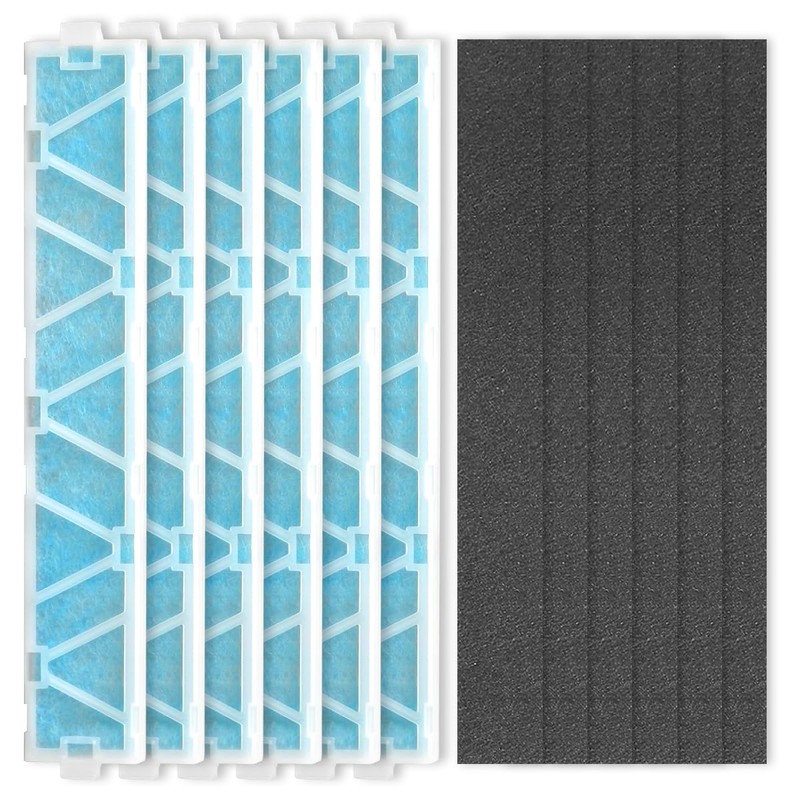 Aliveair 6-Pack MAC-408FT-E Replacement Filter and 6-Pack Carbon Filter Compatible