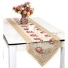 Beige Burgundy Lace Table Runners And Dresser Scarves (16 x