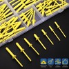 Glarks 130pcs 7 Sizes Yellow Aluminium Blind Rivets, Aluminium Handle