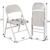 VECELO Metal Folding Chairs 4 Pack, Double Hinged Steel Frame