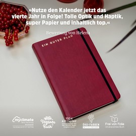 Ein guter Plan Pro Timeless - Compact Diary for More Mindfulness in Everyday Chaos - Undated Planner with Faux Leather Cover, Elastic Band and Document Pocket (Leather)