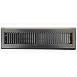 HVAC Premium 2 X 10 Victorian Floor Register Grille with Dampers Contempo Decorative Grate HVAC Vent Duct Cover Matte Black