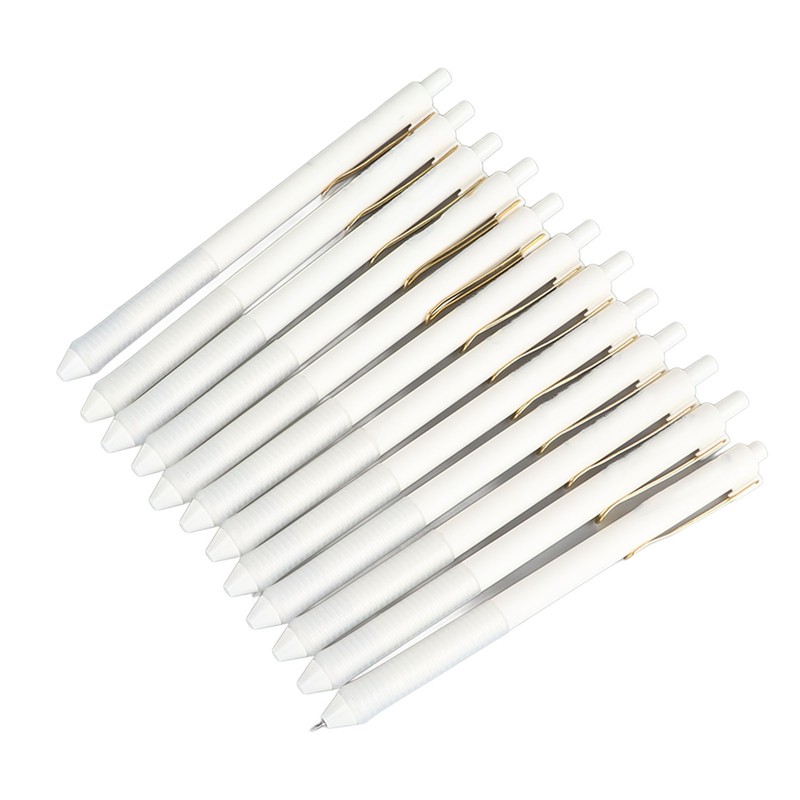 12pcs Press Gel Pen 0.38MM Black Ink Fine Point Pen