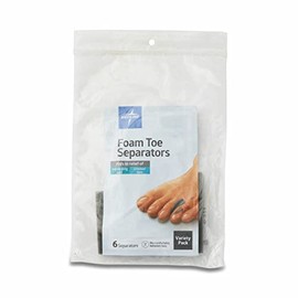Medline Foam Toe Separators, 3-Layers, Variety Pack (Small/Medium/Large), Pack of 6