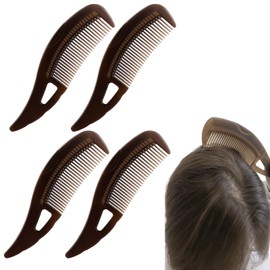 4 Dandruff Combs, Scalp Massage Comb for Dandruff Removal and Scalp Detox, Hollow Design Lice Comb for Scalp Psoriasis and Head Lice, ABS Brown Combs for Travel and Daily Use