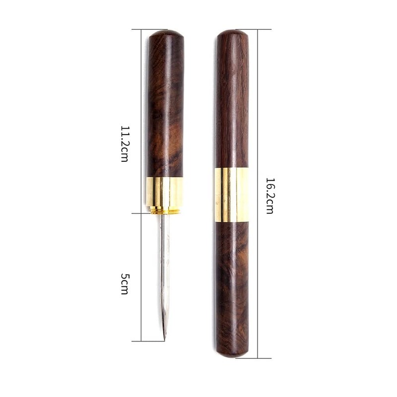 Ebony Ice Pick Stainless Steel Wooden Handle with Cover for