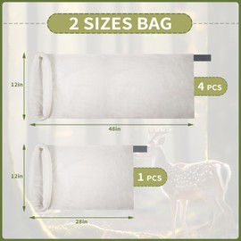 Zihvfzu Elk Game Bags - 5 Pack Stretchable Meat Bags Suitable for Various Hunting Wild Animals, Including Elk, Deer, Caribou and Goose - 4 Pack 48" & 1 Pack 28" Reusable Breathable Meat Game Bags