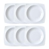Square Bone 9.25" China Plates Set of 6 - Spill-Proof