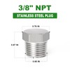 TAISHER 5PCS Stainless Steel Outer Hex Thread Socket Pipe Plug