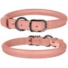 BUDKAS Rolled Leather Dog Collar for Small Medium Large Dogs