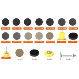 368Pcs 2 Inch Sanding Disc Silicon Carbide Sanding Pads Hook & Loop Sanding Disc 60-10000 Grit Wet Dry for Metal Wood Glass Car Polishing