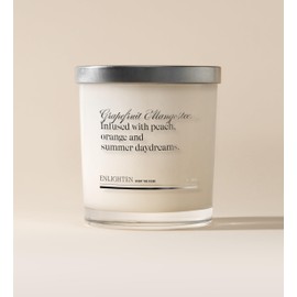 Enlighten Grapefruit Mangosteen Candle | Luxurious Citrus & Fruity | Double Scent Load for Enhanced Aroma | Eco-Friendly, Hand-Poured Soy Wax | 12oz Glass Tumbler | Made in USA