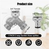 Sylken 3/4" Tap Y Splitter Brass,2 Way Garden Hose Splitter,Garden