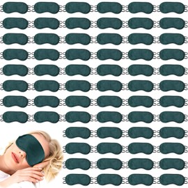 Tarpop 200 Pcs Eye Mask Sleeping Blindfold Eye Cover with Adjustable Strap for Games Party Team Building Travel Individually Wrapped Sleep Mask for Women Men (Dark Green)
