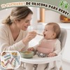 10PCS Juego Cucharas Masticables de Silicona,cucharas masticables de silicona arcoíris,con