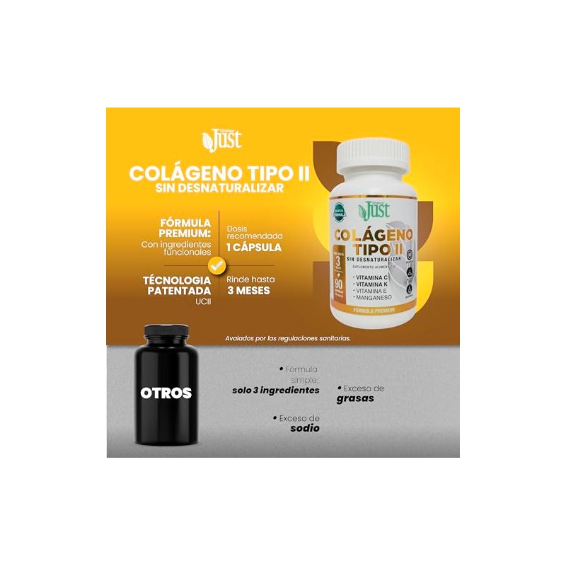Olnatura Just Colágeno Tipo Cápsulas Fórmula Vitamina Magnesio Suplemento Alimenticio