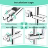 Alyvisun Adjustable Shower Holder with 2 Hooks for 20.5-23.5mm Shower
