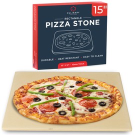 Pizza Stone for Oven Set - 15" x 12" Pizza Stone for Grill - Pizza Making Accessories - Large Pizza Oven Stones, Baking Stone for Bread and Pizza