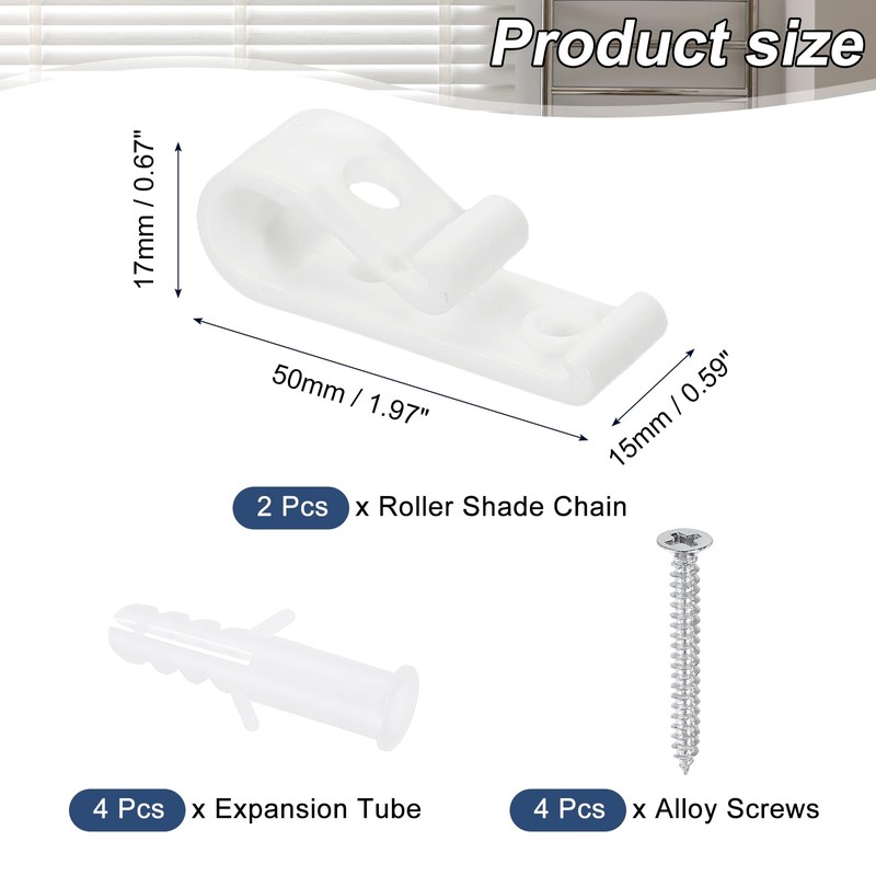 sourcing map 2Pcs 50x15mm Roller Shade Chain and Cord Hold