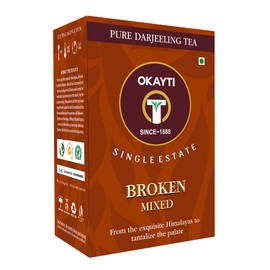 OKAYTI Broken Mixed Darjeeling Black Tea, 250g – Premium Single Estate Whole Leaf Tea, 100% Organic, Bold & Fruity Flavor, Improves Digestion & Metabolism
