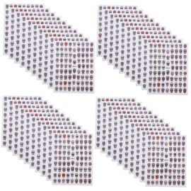 Healvian 4sets Press Nails Gel Nail Stickers -Slide Decals Assortment 10sheets*4