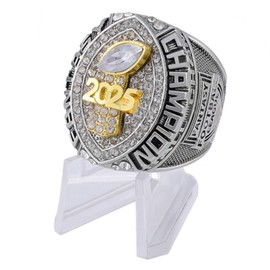 guancrown 2025 Fantasy Football Championship Ring Award Prize Trophy Sports Winner FFL Champion Ring (ring with stand, size 14)