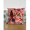 Alia Enterprises Velvet Floral Bird Print Throw Pillow Sofa Cushion