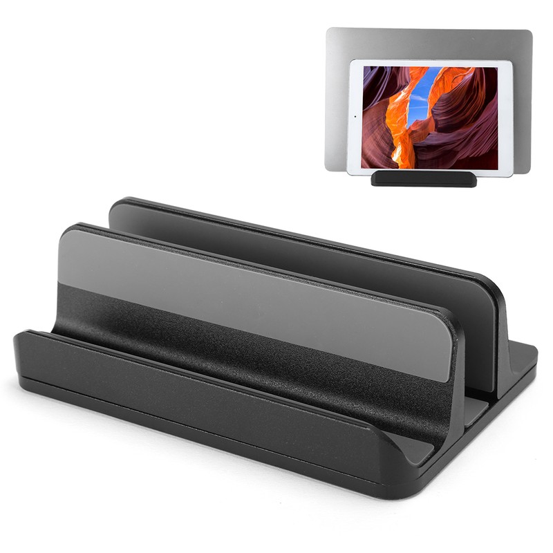 Vertical Laptop Stand Adjustable Aluminum Multipurpose Desktop Computer Laptop StandBlack