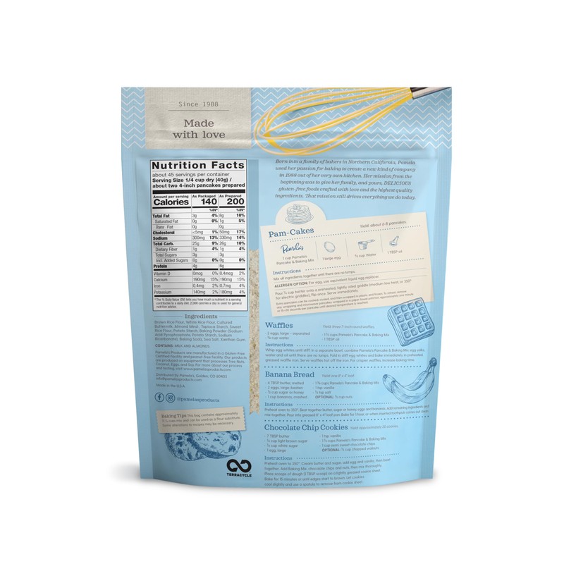 Pamela's Products Gluten Free Baking and Pancake Mix, 4-Pound Bags