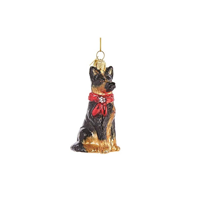 Noble Gems? German Shepherd Glass Ornament, Christmas