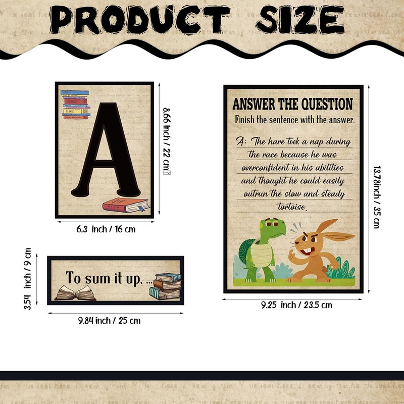 Outus 36 Pcs Races Writing Strategy Bulletin Board Poster Set