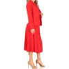 Two Piece Solid Long Sleeve Casual Blazer Relaxed A-Line Midi