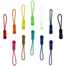 120Pcs Zipper Pulls Nylon Cord Zipper Tag Extension Pulls Fixer Cord Zipper Tag Replacement for Clothes, Luggage, Backpacks, Jackets, Handbag Tents, Sweatshirt, 12 Colors