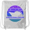 inktastic Christmas Cruise Cold Sunset with Snowflakes Drawstring Bag White